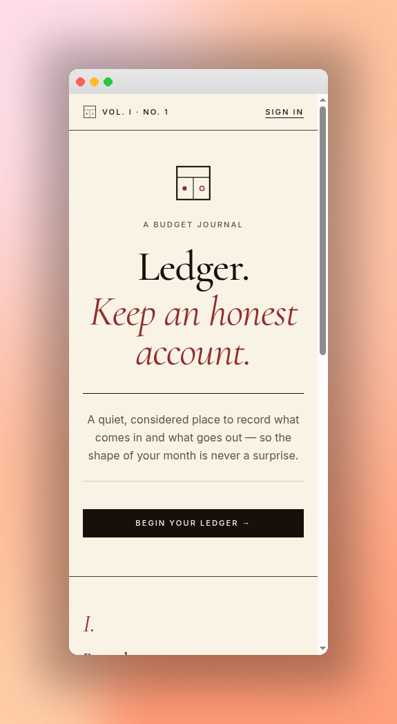 Ledger app — Soft peach
